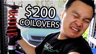 Installing $200 Coilovers into the Evo!