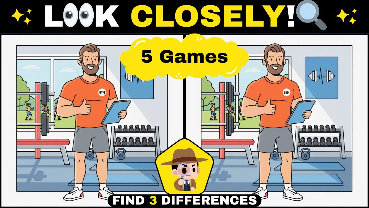 Quick Brain Game – Spot 3 Differences Fast! 🔍 👀🧠 