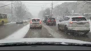 сильный снег в Ставрополе, едем на Хендай Крета.