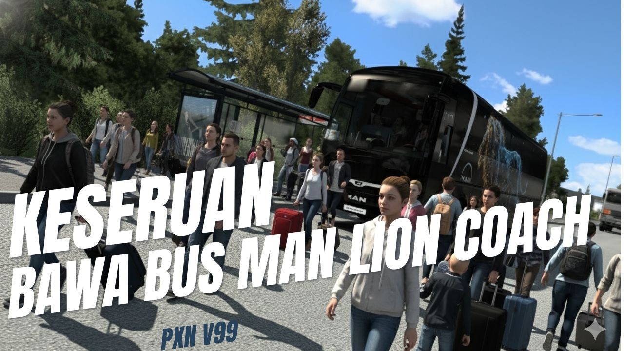 membawa bus dengan santai di daerah yg mirip dengan kalimantan