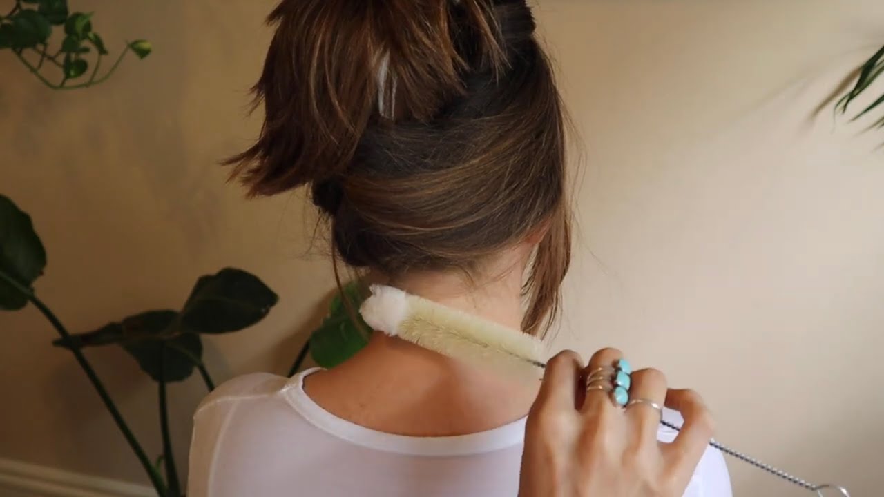 soft whisper~ tingly mini tools to brush and play w/ emily's hair ASMR