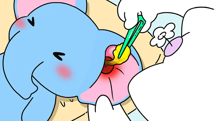 baby elephant's earwax removal & cleaning | ASMR Animation