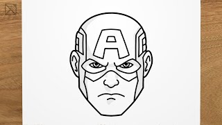 How to draw CAPTAIN AMERICA step by step, EASY