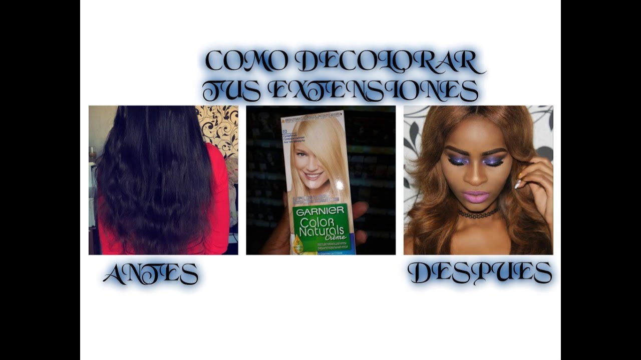 Teñir extensiones de cabello natural en casa // DIY How I bleach my