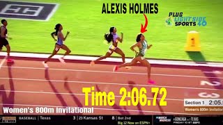 ALEXIS HOLMES WIN 800m Women's Invitational Texas Relays 2024