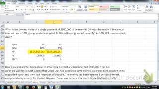 Simple TVM - Present Value of A Future Value problems