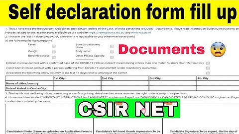 csir net self declaration form 2022|self declaration|csir ugc net self declaration form kaise bhare