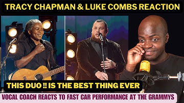 Unbelievable Tracy Chapman and Luke Combs- FAST CAR | Vocal coach reaction LIVE AT THE GRAMMYS 2024