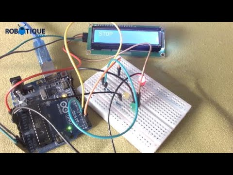 Traffic light with LCD display controlled by Arduino - YouTube