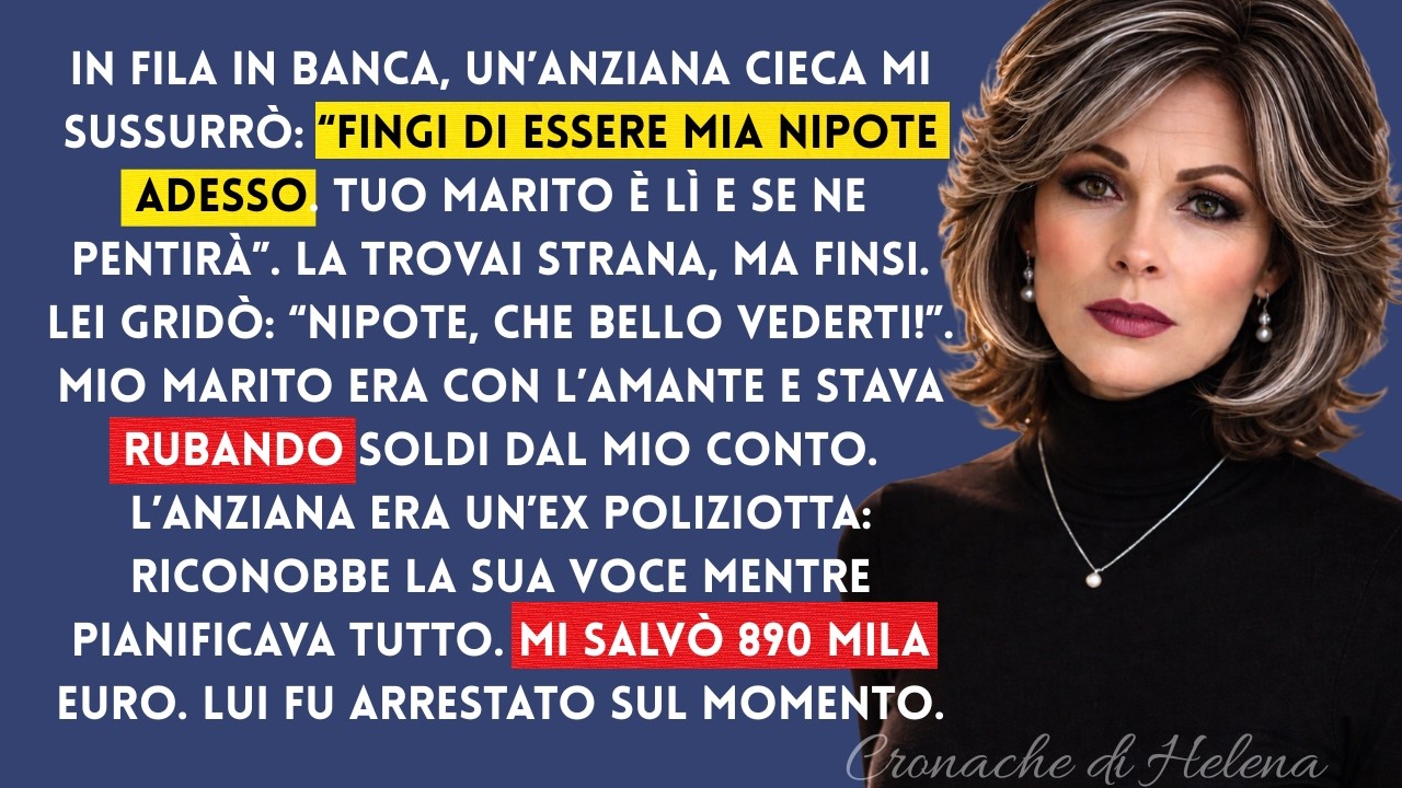 Un’anziana cieca mi disse: “Fingi di essere mia nipote, tuo marito si pentirà”. Un’ora dopo…