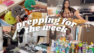 PREP FOR THE WEEK WITH ME l decluttering, organizing, & meal prep!