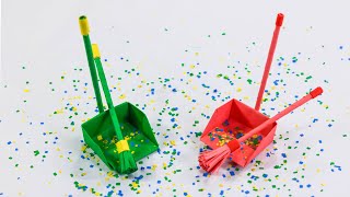 DIY MINI PAPER BROOM AND DUSTPAN / Paper Crafts For School / Paper Craft / Easy kids craft ideas