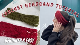 How To Crochet Easy Twisted Headband Tutorial (Beginner + Fast)