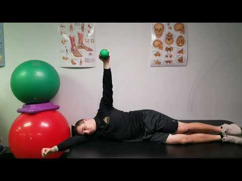 Sidelying Abduction Circles Shoulder and Scapular Mobilty Strength Rehab Physical Therapy Exercis