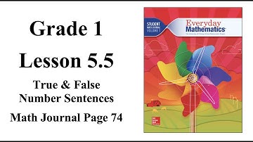 Grade 1 Lesson 5.5 True and False Number Sentences