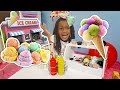 Toys and Colors Pretend Play Ice Cream Cart Shopping  - Little Sister Elli