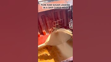 RAW Sugar in bulk loading in a commercial ship cargo hold.. #Sugar #Farmers #sugarcane #Crops