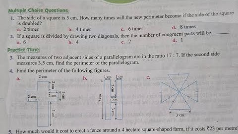 Chapter Check Up ( Q1 to Q5). Chp 16 Perimeter and Area. Class 7. Oxford Maths 