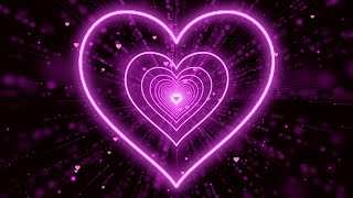 Heart Tunnel Background💖Pink Neon Heart Background | Heart Loop Video | Wallpaper Heart [3Hours]