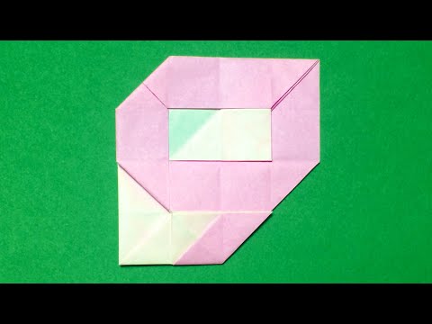 折り紙 数字 9 の折り方 Origami Folding Paper Into The Figure Of 9 Of The Number Youtube