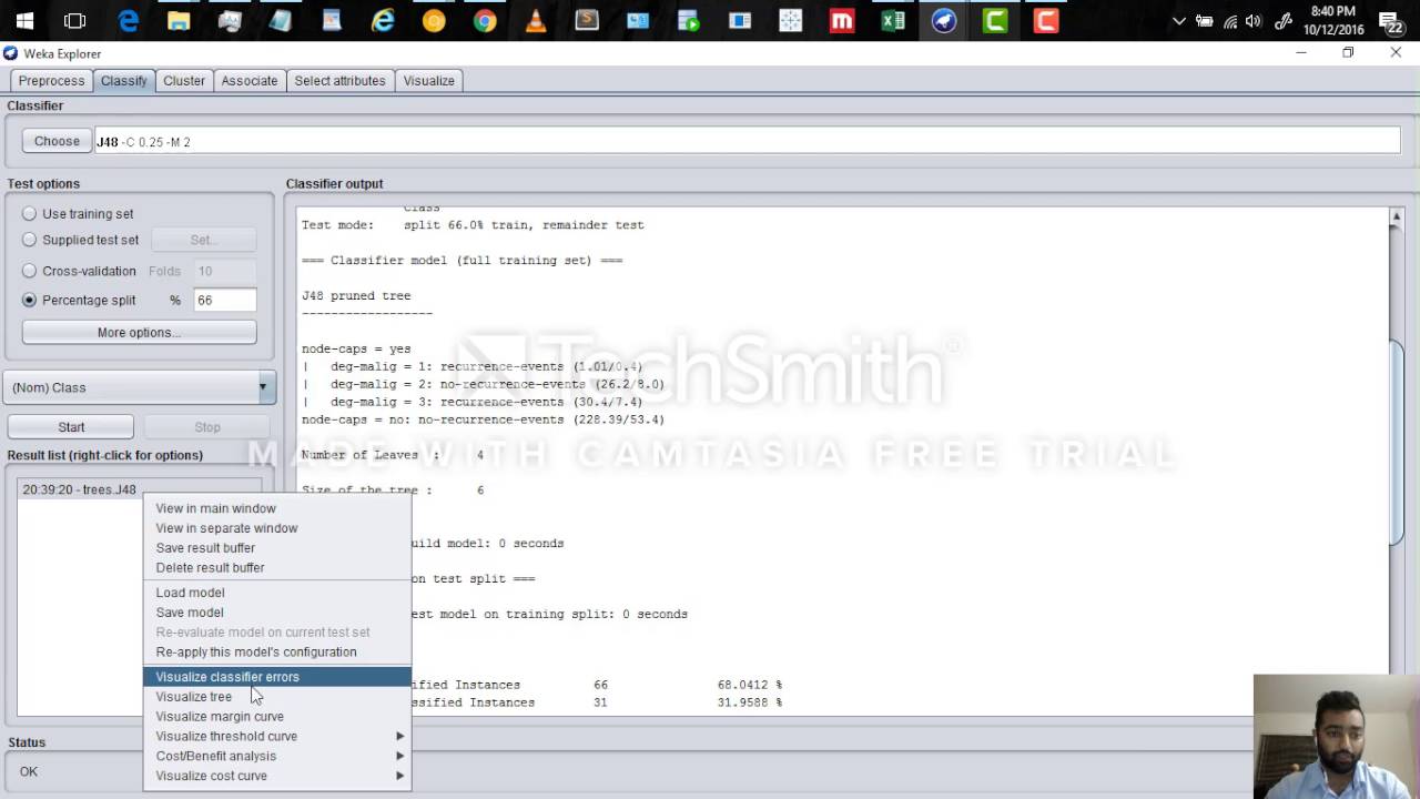 Weka Decision Tree and Naive Bayes Models - YouTube
