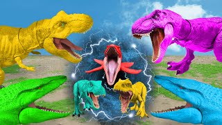 Giant Indominus, Triceratops, Pteranodon &GODZILLA Empire: Who's Dinosaur KING? Jurassic Adventures!