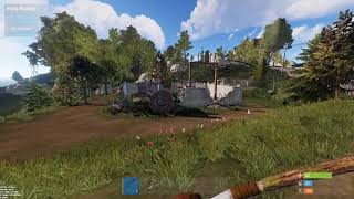 RUST | 2 bows vs 1 revolver, got eem! lucky dome shot