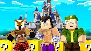 CASTILLO DISNEY - MINECRAFT LUCKY BLOCKS! (WILLY vs FARGAN vs VEGETTA777)