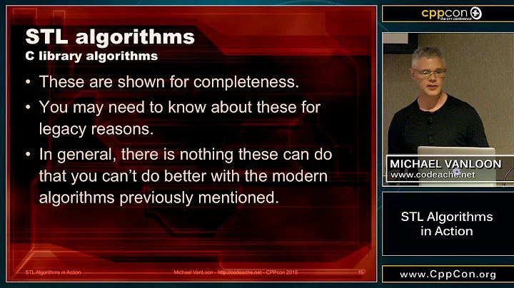 CppCon 2015: Michael VanLoon STL Algorithms in Act...