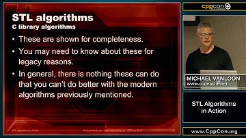 CppCon 2015: Michael VanLoon “STL Algorithms in Action ”