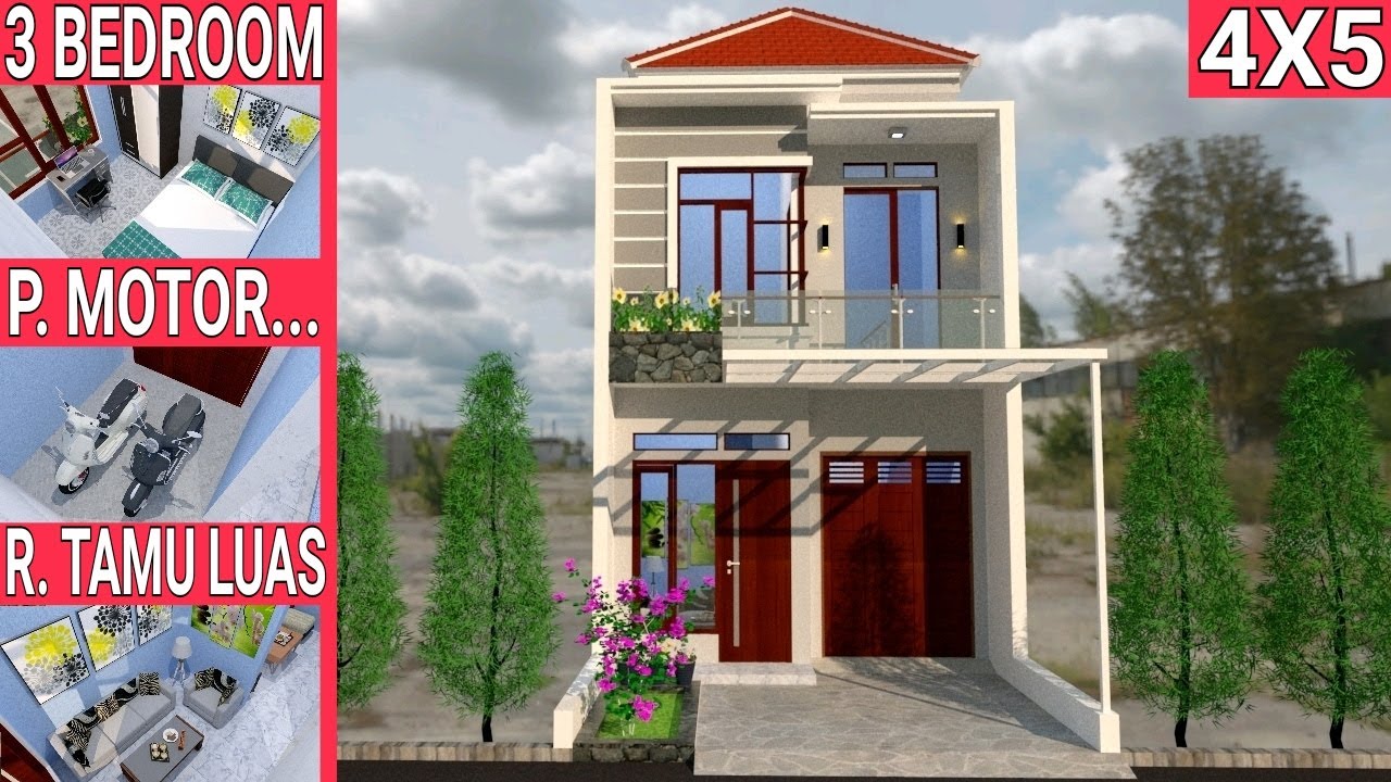 Desain Rumah 4x5 Meter 2 Lantai Dengan 3 Bedroom YouTube