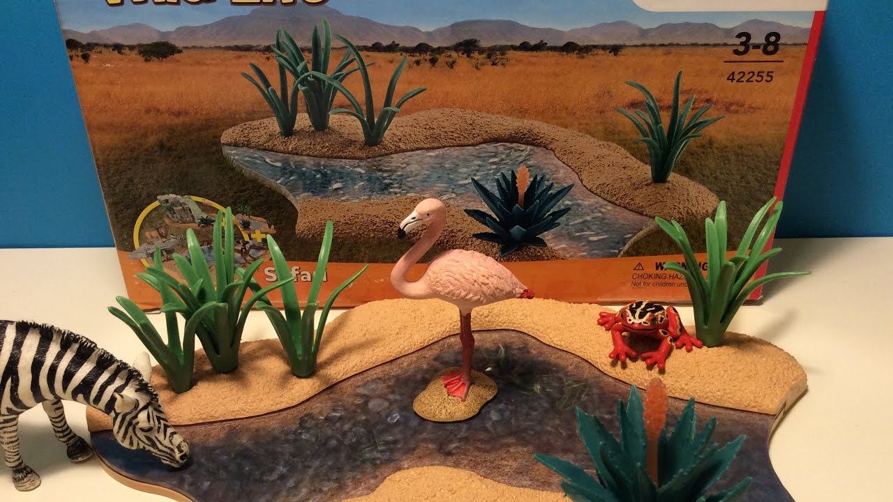 Schleich River Playset - Zebra Flamingo Frog - Schleich Wild Life Safari 2016
