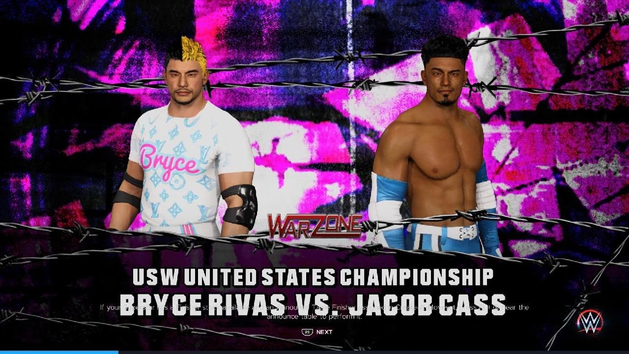 2 Out 3 Falls Extreme Rules - United States Title: Jacob Cass Vs Bryce Rivas(Warzone)