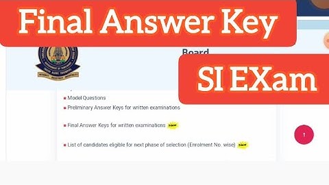 tnusrb si exam 2023 final answer key released|tamileligibility, general studies #tnusrb #siexam