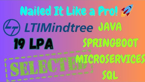LTIMindtree-interviewervaring | Spring Boot | Microservices | SQL | Java8