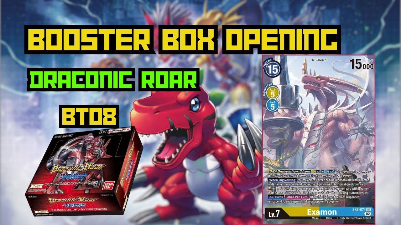 Digimon Card Game - Draconic Roar Booster box Opening!