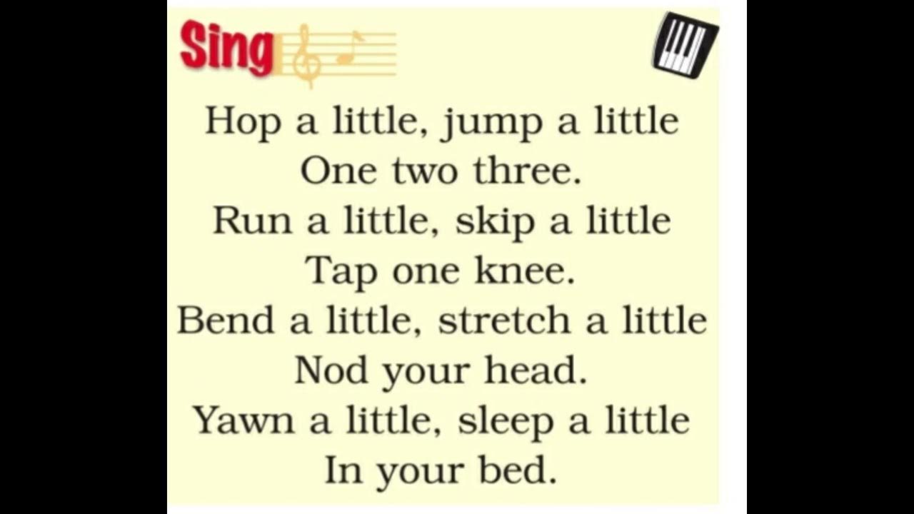 Hop A Little Jump A Little Class 1 English Rhyme YouTube
