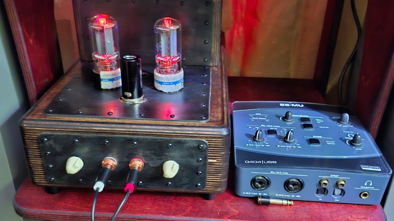 Усилитель однотактный на 6п3с в фанерном макинтоше (27 августа 2025 г).