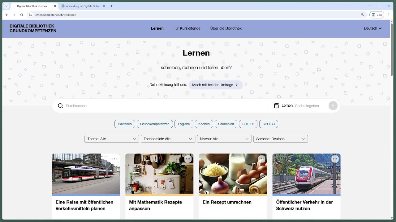 DE: Digitale Bibliothek Grundkompetenzen