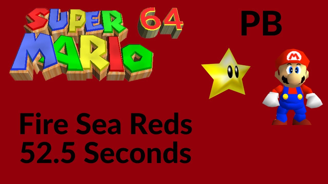 SM64 - Fire Sea Red Coins In 52.5 Seconds - YouTube