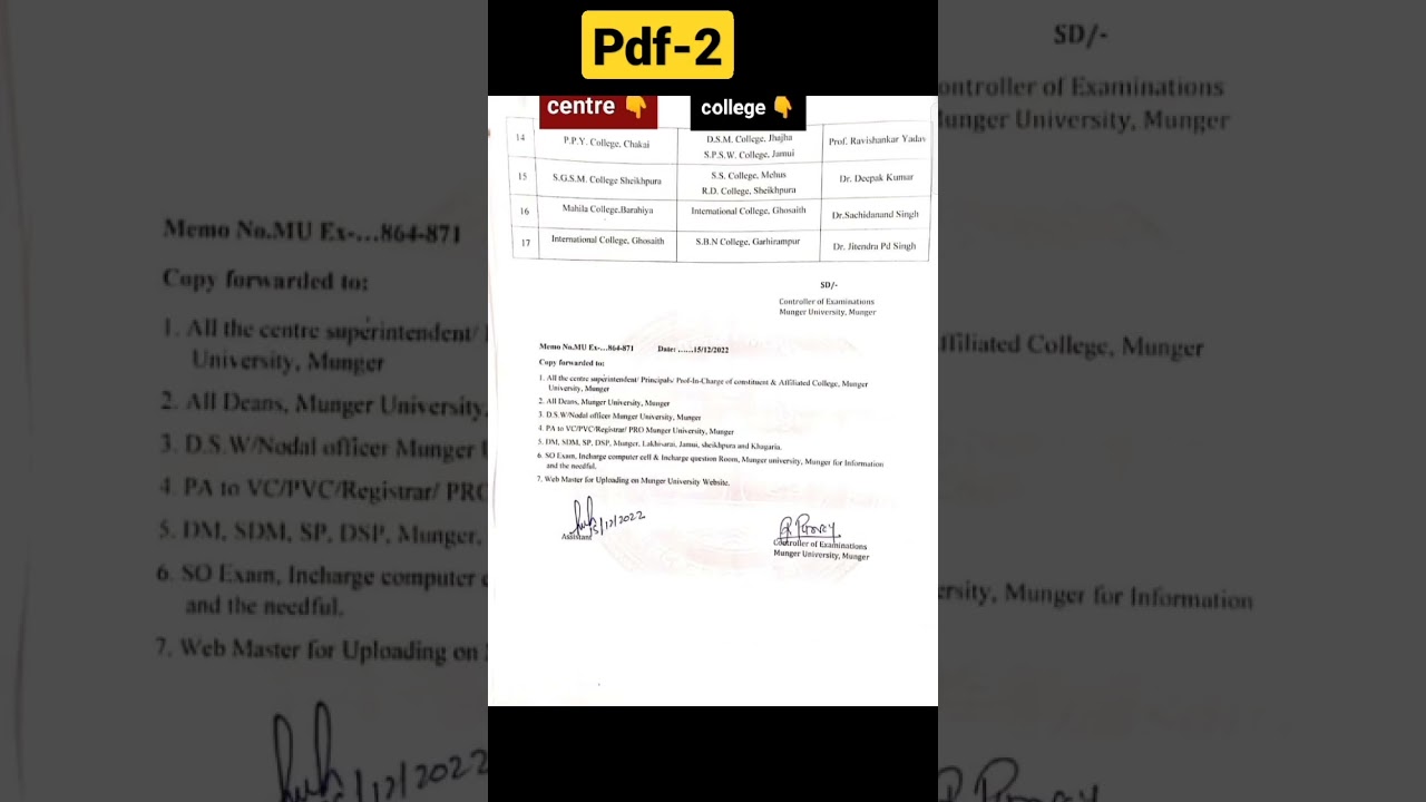 Munger University Part-3 (2019-2022)👆 Exam Routine, Exam centre,Exam date 