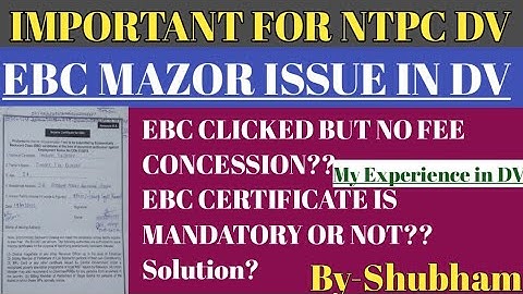 NTPC DV ||EBC PROBLEM-SOLUTION||