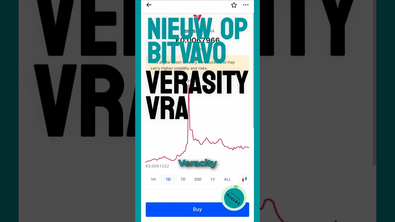 VERASITY #VRA nieuw op #BITVAVO #crypto - YouTube