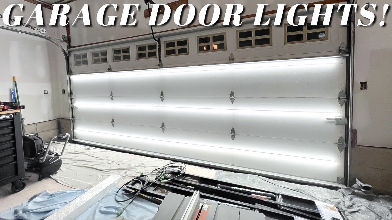 Building My 20x20 Dream Garage!! Part 4 - Garage Door Lighting And