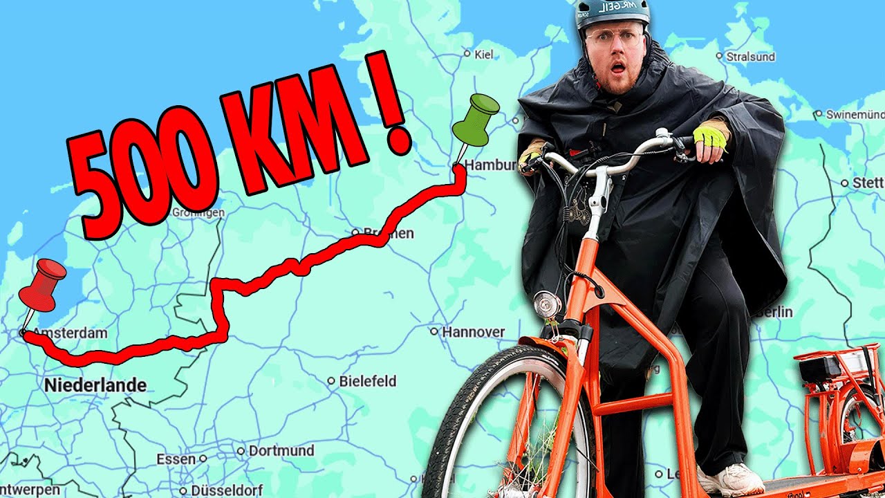 Ich bin 500 KILOMETER mit einem LAUFBANDRAD GEFAHREN! (von Amsterdam nach Hamburg)