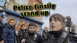 Female police officer stands up to mob of Muslim men in Whitechapel