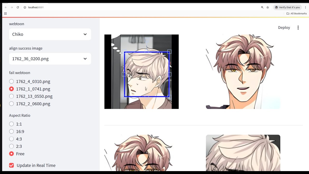 Python Streamlit Face Alignment
