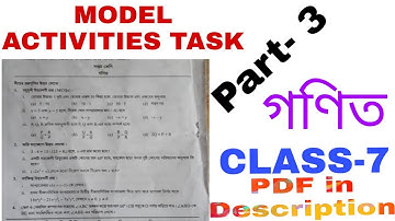 Model Activity Task,  Class-7, Math, Part-3