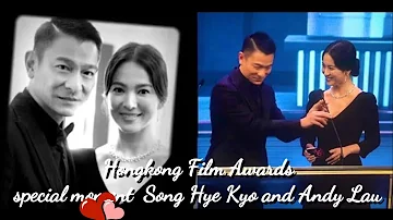 190414 | 38th Hongkong Film Awards, special moment  Song Hye Kyo and Andy Lau presented