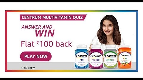 Funzone Amazon Centrum Multivitamin Quiz Answers Today |15  February 2024 | @dailyquiztime